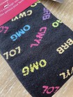 NEW Yo Sox Knee High Socks Black Purple OMG BFF Fashionable — photo 2
