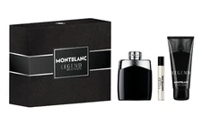 Mont Blanc Legend 3pc Set 3.3oz EDT + .25oz Travel Mini + 3.3oz Shower Gel