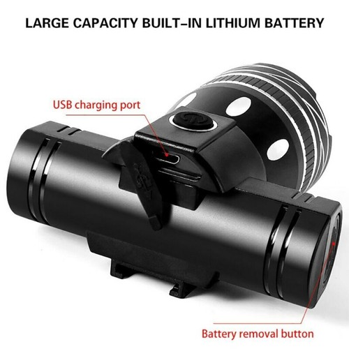Bright 5000 Lumen USB Rechargeable Bike Bicycle Headlight Front Back lights Set - Picture 13 of 25