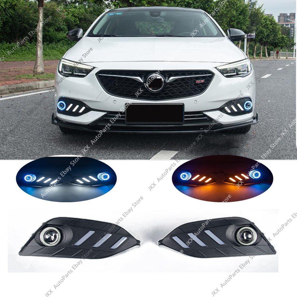 COB Angel Lens+LED DRL Daytime Lights k For 18-19 Buick Regal