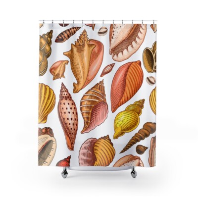 Thai Tattoo Design Shower Curtain 'Shellfish In The Sea' Bathroom Art 71'' x 74''