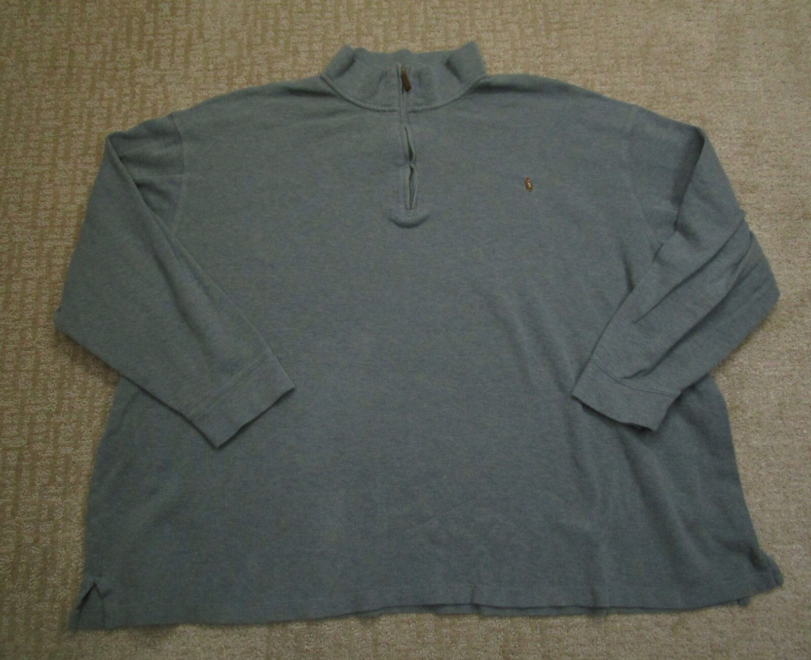 Polo Ralph Lauren Pullover Uomo 4XB Verde Quarto Zip Felpa Piccolo Pony Logo