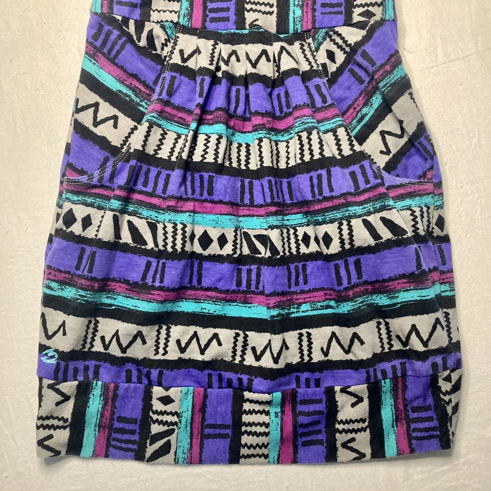 Billabong Mini Dress Size Small Abstract Hawaiian Retro Flirty Beach Cotton - Image 3 of 4