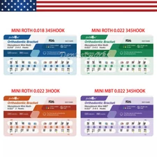Dental Orthodontic Mono Brackets Mini Roth/MBT 0.022"/0.018" 3/345Hook Metal