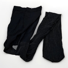 Vintage American Apparel Sparkly Black Tights Flecks Size XS/S Made in USA