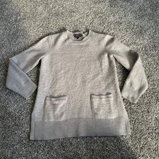 Banana Republic Sweater Womens Medium Gray Wool Blend Tunic Pullover Knit