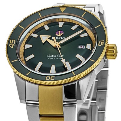 New Rado Captain Cook Automatic Green Dial Two-Tone Men's Watch