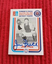 1988 Jimmie Price Domino's Pizza 1968 World Champion Detroit Tigers AUTOGRAPH 