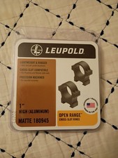 LEUPOLD Open Range Cross-Slot 1in High Matte Black 2-piece Scope Rings (180945)