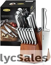 McCook German Stainless Steel Kitchen Knife Block Set MC29
