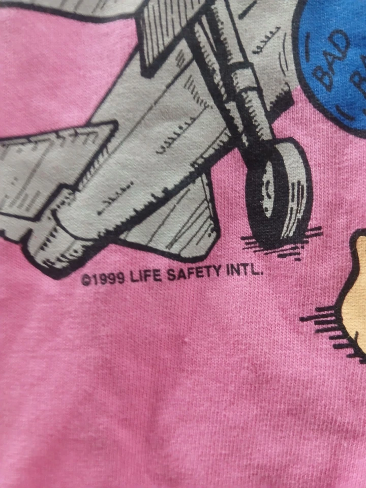 Very Rare Pink 1999 Air Force Brat Tshirt Boys Size Large Still With Tags - Image 3 of 4