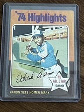 Topps 1975 Hank Aaron #1 '74 Highlights NL All Star Atlanta Braves MLB