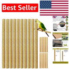 40 Sand Perch Covers 7.5" x 3/8" - Healthy Bird Perch Accessories in Yellow