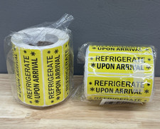 Refrigerate Upon Arrival Labels 1x3 Yellow Stickers 1000 pcs Total