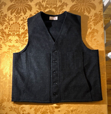 filson garment virgin wool vest USA製 Vintage Filson Garment Vest 100% Virgin Wool Char Gray Men's L USA