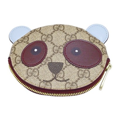 ミ*キ様 GUCCI パンダ シェイプ GG ケース Gucci GG Supreme Panda Shape Coin Case Wallet, Animal Print, 2034