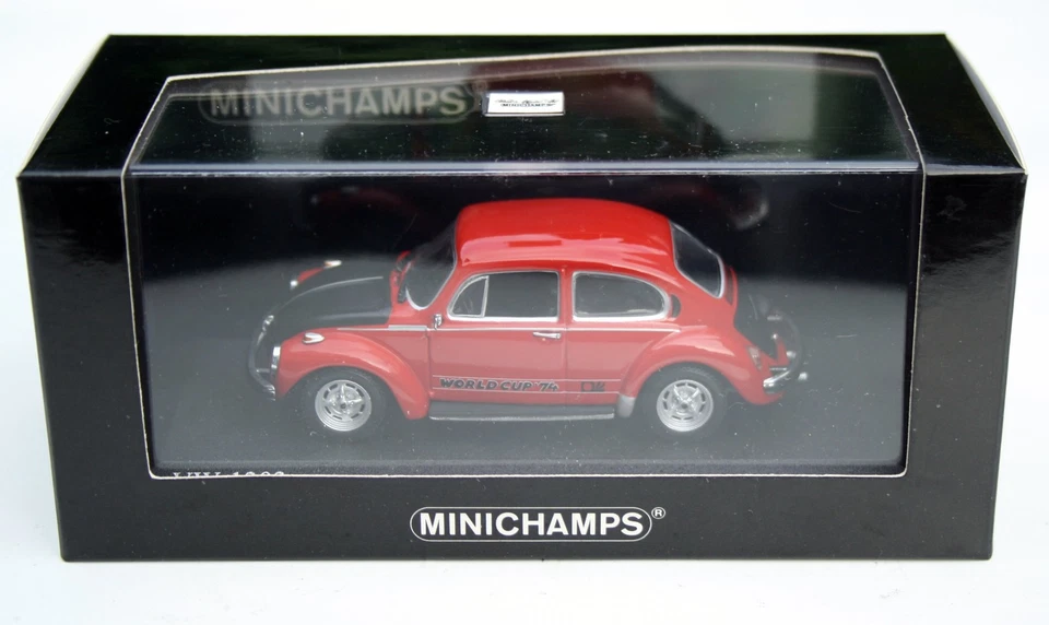 VW Maggiolino 1303 Sondermodell " World Cup 1974 ", Rosso Senegal, MINICHAMPS Im - Immagine 4 di 4