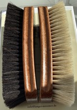 Langer & Messmer 100% Horsehair Shoe Brushes with Wooden Handles (Pair)