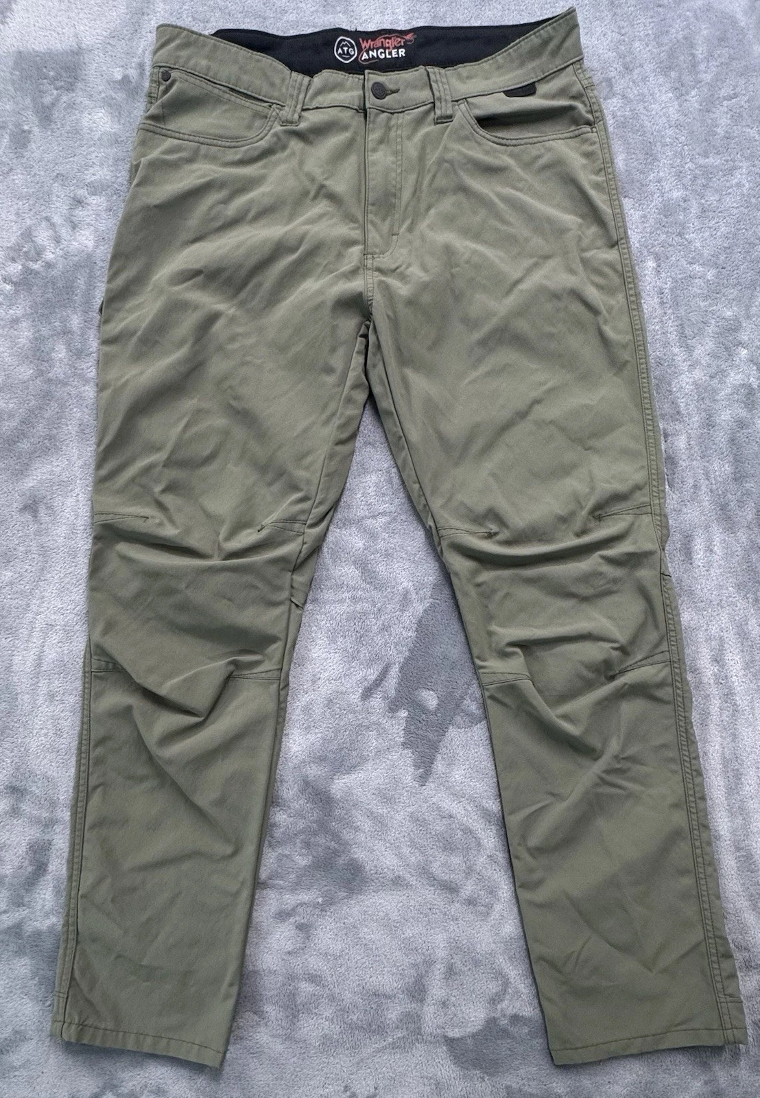 Wrangler Pants Mens Size 36X32 Nylon Green All Terrain Gear Angler Pants Fishing
