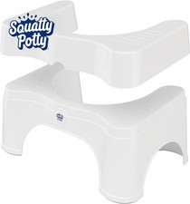 Adjustable 2.0 Bathroom Toilet Stool 7 inch  9 inch. - White