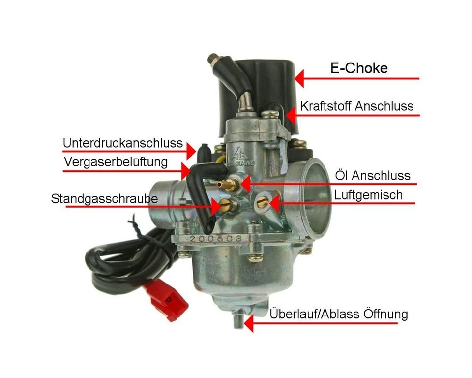 Vergaser für Minarelli CPI Generic ATU Explorer QMB Keeway SACHS 1E40QMB Roller - Bild 4 von 4