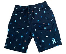 Hurley Elastic Black Graphic Pockets Casual Shorts Boys Size 6