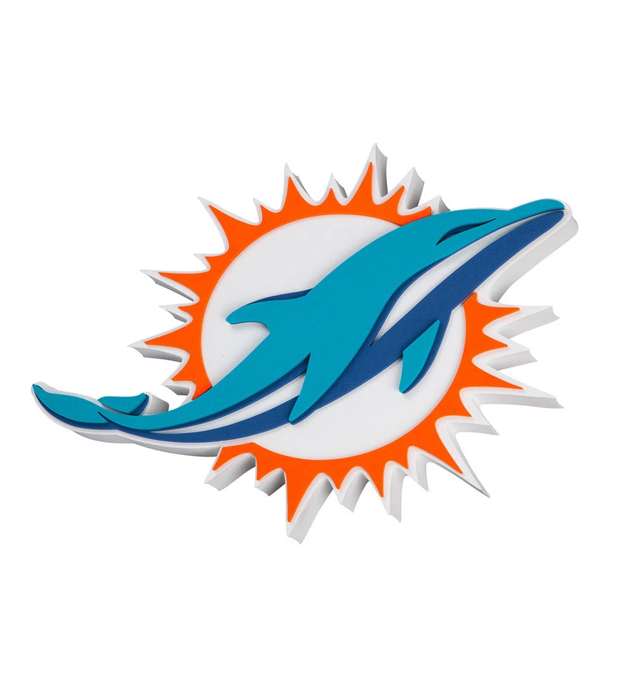 BDA Miami Dolphins NFL Big Foam Logo 3D Wallsign Wand Schild ca. 45cm x 30cm