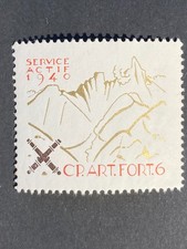 Suiza 1940 sello soldado artillería CP.ART.FORT.6
