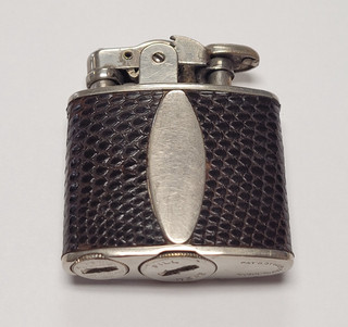 Vintage 1929 Ronson De Light Standard Art Deco Leather Wrap Lighter | Working |