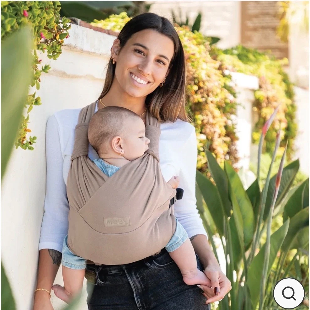 Moby Duet Baby Carrier Sparrow Taupe Wrap Hybrid Cotton Lightweight EUC