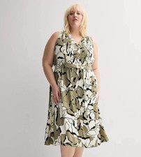 Nine West Pintuck Sleeveless Midi Dress Size M