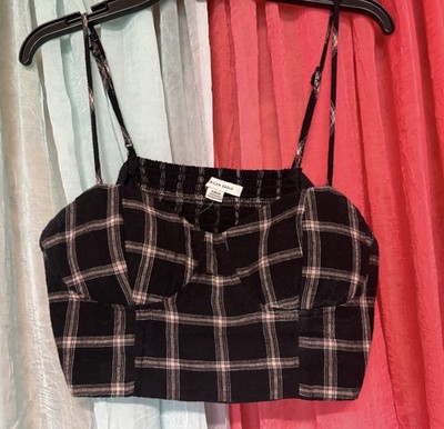 American Eagle Outfitters Women s Plaid  Crop Tank And Shorts Set Size Small EUC