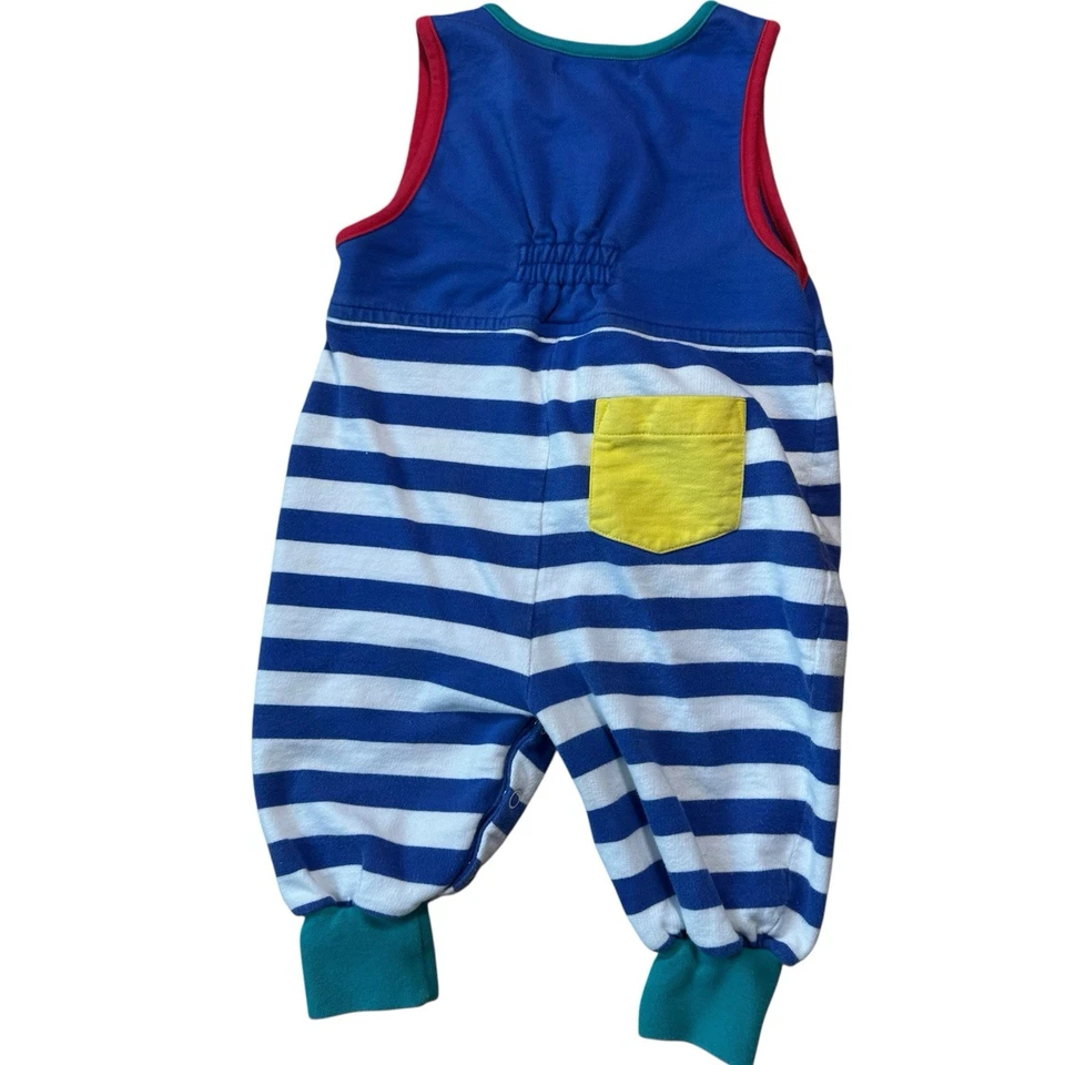 Gymboree 彩虹标签鱼婴儿连衫裤条纹短袖连体裤复古 — 第 2/4 张图片