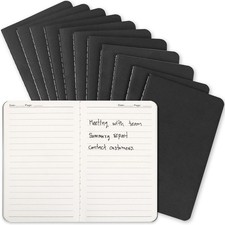 Mini Pocket Notebooks Bulk 3.5 x 5.5 Inches 12 Pack Small Note Pads 12 Black