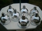Vintage lot of 7 Anodized Industrial Aluminum Cone Reflector Light Shade — photo 1