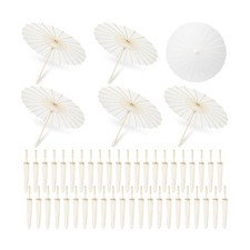 3/6/12/24/50 Pack 23.6 Inch Small White Paper Umbrellas Chinese Japanese Para...