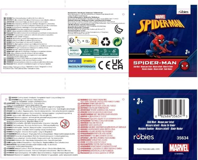 Rubie's Official Spiderman 1/2 Mask Moulded, Child Costume - One Size, Red Hallo - Image 3 of 4