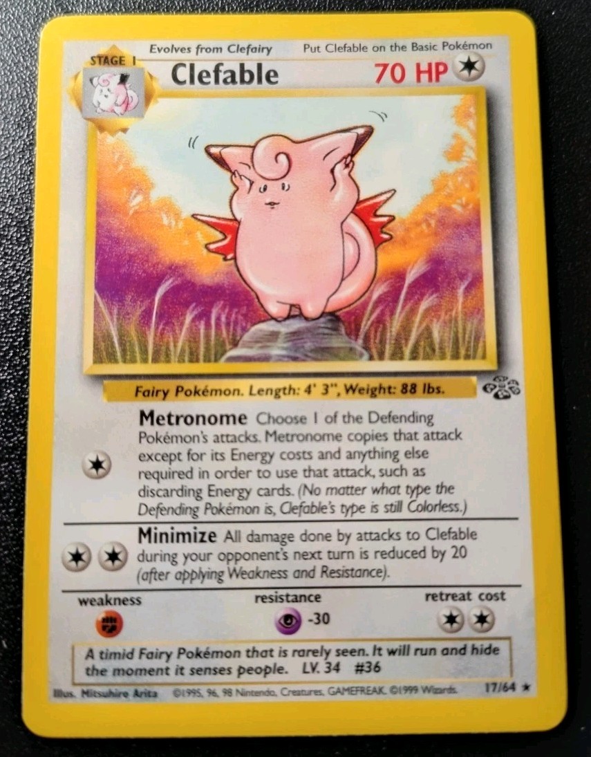 Pokemon Jungle Clefable Rare Card 17/64 LP