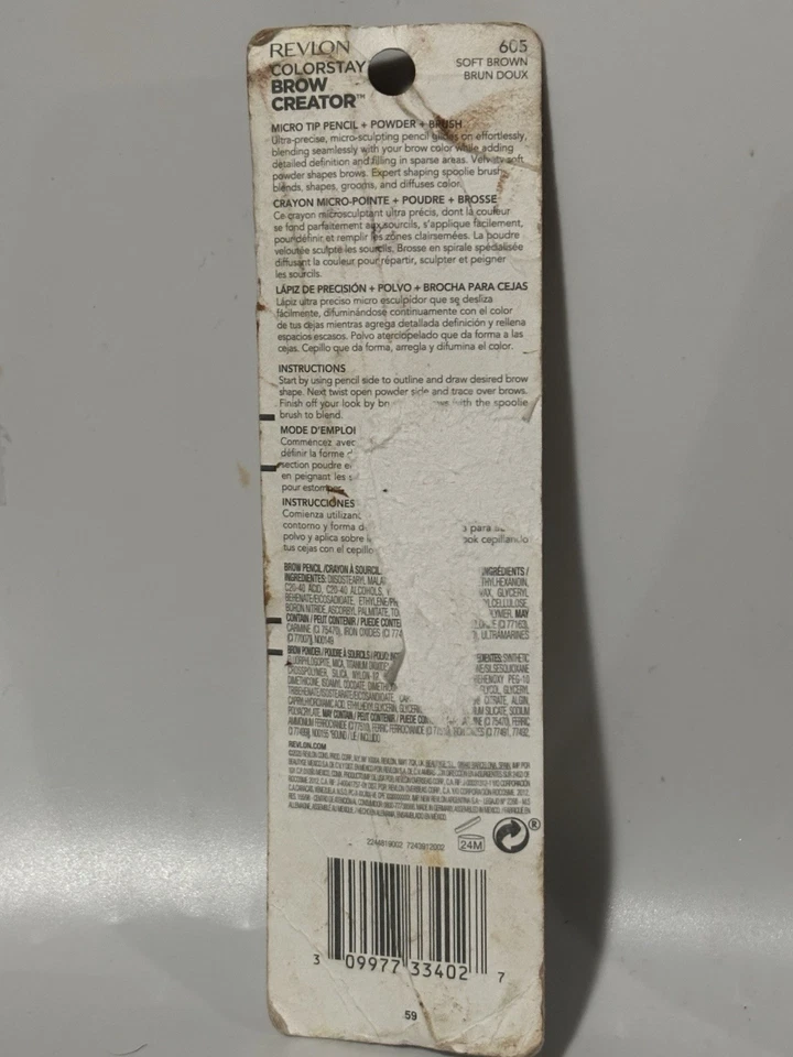 Revlon Colorstay Brow Creator 605 Soft Brown (5 Benefits In 1 Tool) New Sealed - Image 4 of 4