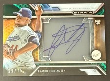 ks 2016 Topps Strata Frankie Montas II Green Rookie Auto /75 Los Angeles Dodgers