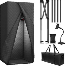 Portable Vocal Booth Soundproof Recording Booth with Travel Bag Black