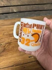 Vintage NFL Football # 32 Glasbake Orange White Milk Glass Coffee Tea Mug