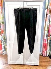 Ralph Lauren VTG Leather Buckle Straight Leg Black Trousers Size 16
