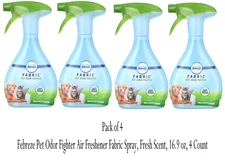 Febreze Odor-Fighting Fabric Refresher Pet Odor Fighter, 16.9Oz, Pack of 4