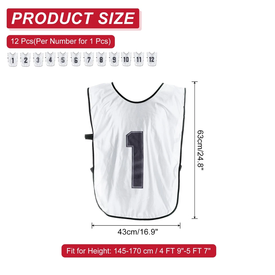 Chaleco de Entrenamiento de Fútbol 25" Numerado Equipo de Fútbol Deportes Pinnies con Cinturón Blanco Foto 2 de 4