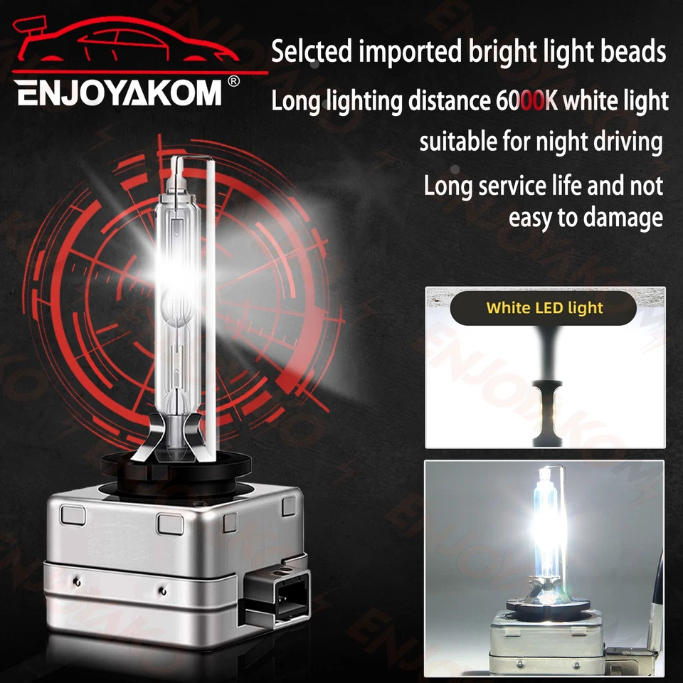 Car Front LED Headlight Bulb Hi&Lo Beam HID For Hyundai Santa Fe Sport 2013-2016 - Imagem 2 de 4