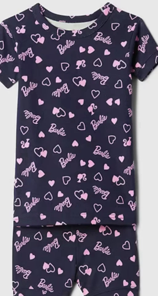 Conjunto de pijama Baby Gap / Barbie (y corazones) / 100% algodón orgánico / 4 años / Nuevo con etiquetas Foto 3 de 3