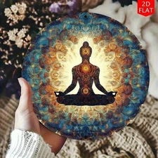 [2D Flat] 1pc, Aluminum Foil Carved Wall Art, UV Resistant Metal Tin Painting, R