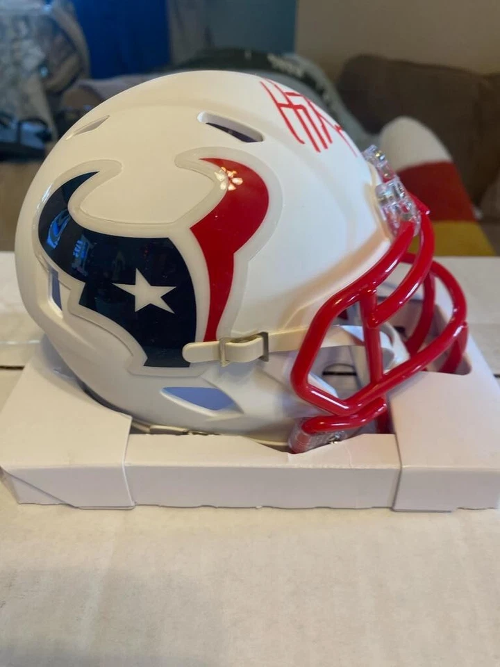 JJ WATT Auto Texans Flat White Mini Helmet Autograph JSA COA J.J. Signed - Image 2 of 4