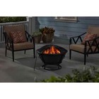30.00 in. W Black Cast Iron Wood Outdoor Fire Pit w/Grate, Cover, and Poker Inc